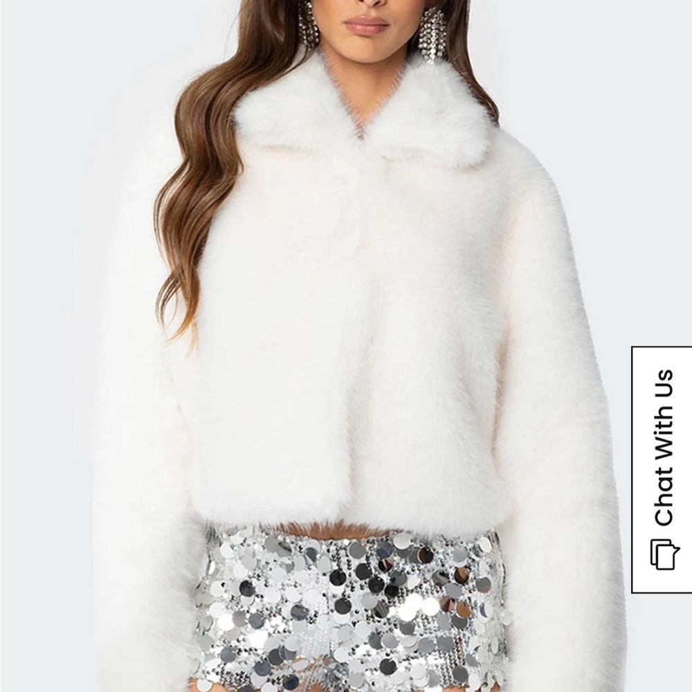 Edikted White Teddy Jacket